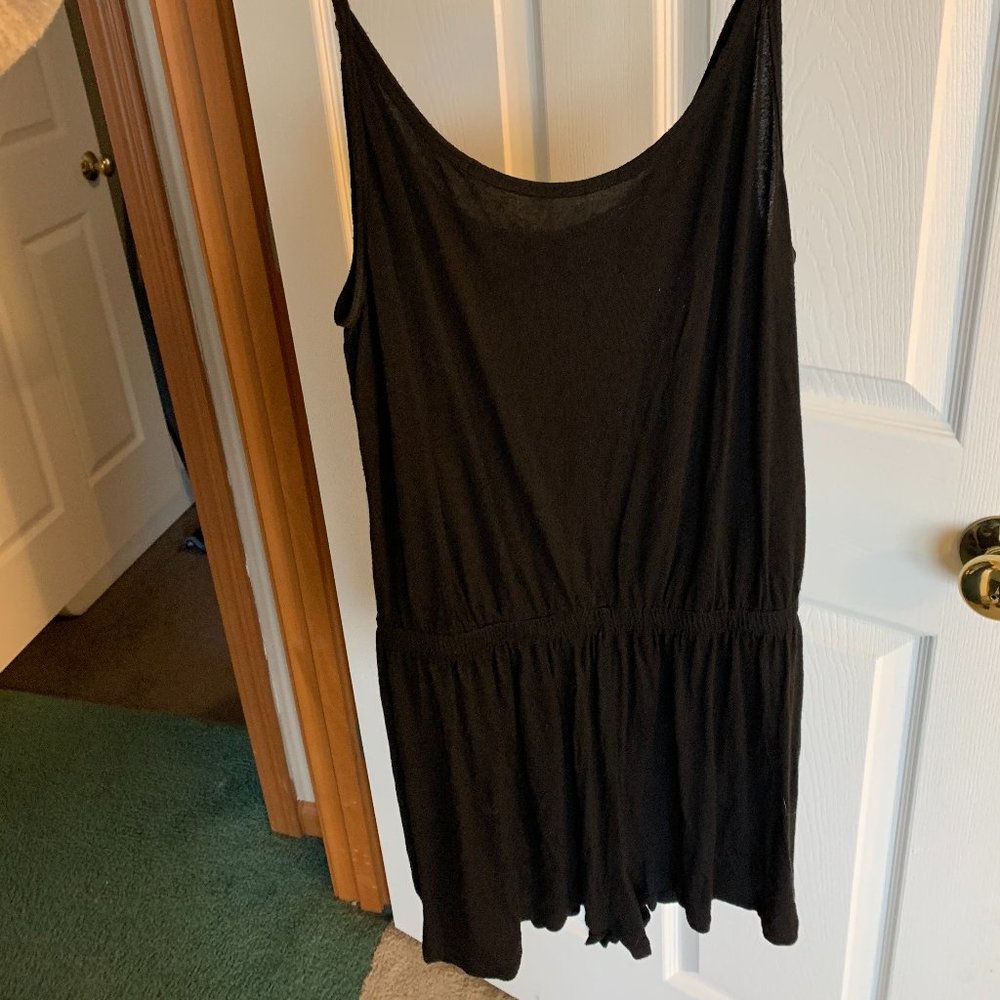 Black H&M tank top romper with adjustable straps